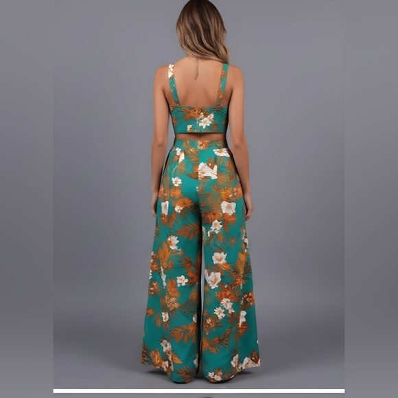 Boho Print Crop Cami Top & Split Thigh Pants - Picture 5 of 6